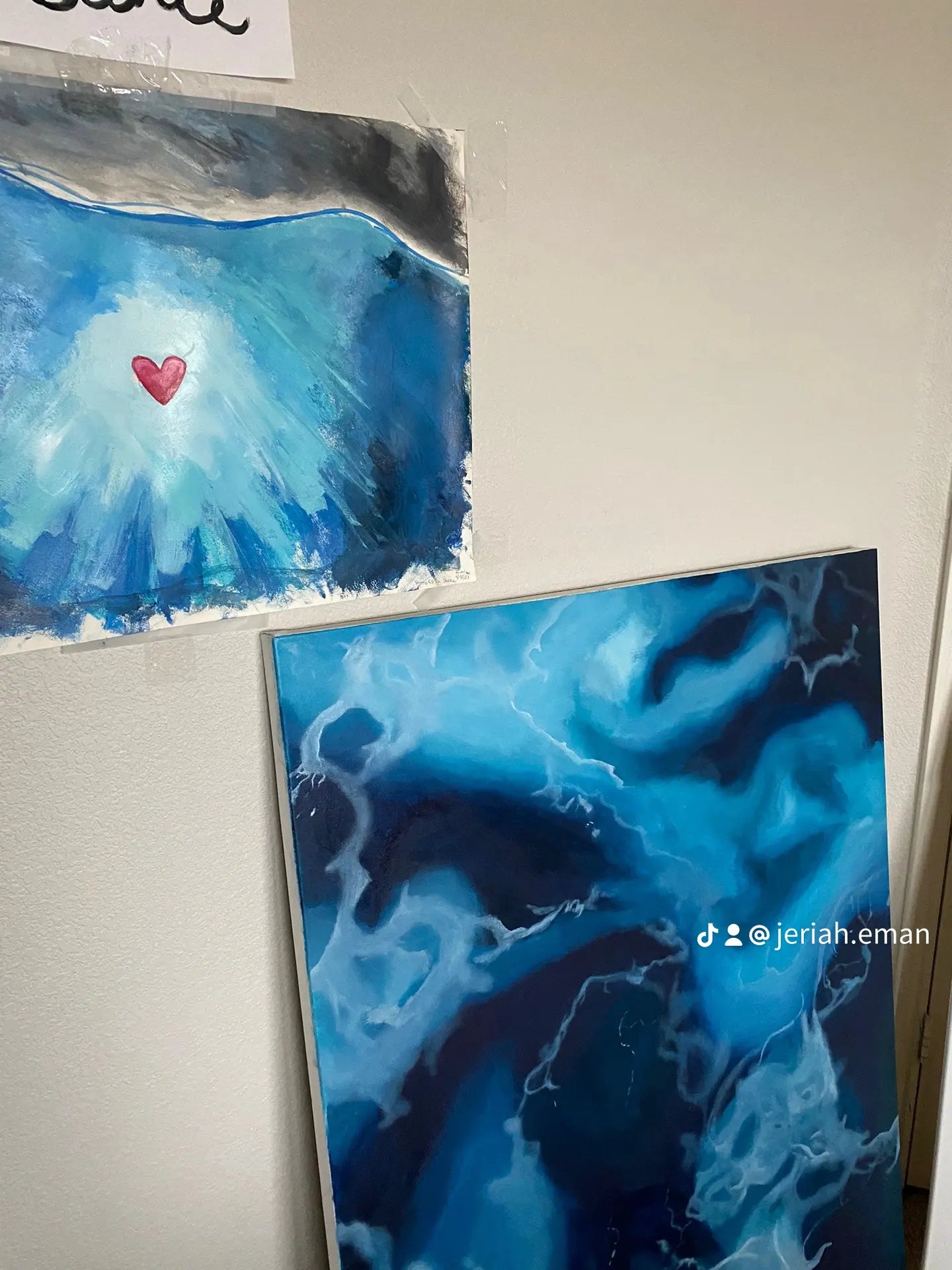 Depths of Love| Large Ocean Deep Blue Painting